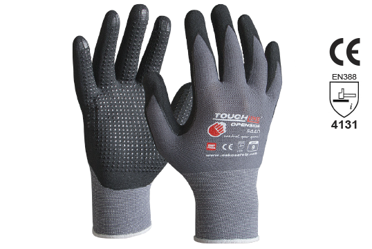 TOUCHLINE™ 'OpenSide', Nitrile 1/2 dip Foam coat w/micro dots, Size 8 - Esko
