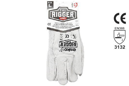 Leather Rigger Glove Premium Cowhide Header Card X-LARGE - Esko The Rigger