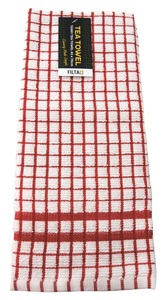 Tea Towel Terry Toweling Red, Carton 120 - Filta