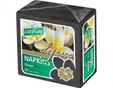 Elegance' Dinner Napkins, Quarter Fold, Black - Castaway