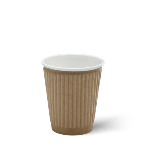 RIPPLE REFINED' 8oz Hot Cup Brown 80mm - Detpak