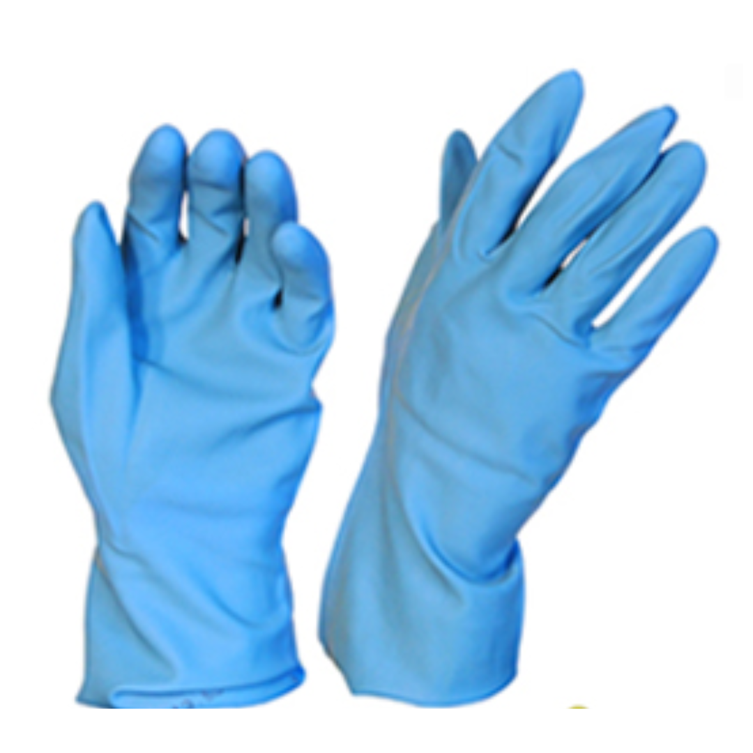 Silverlined Rubber Gloves Large Blue (Pack 12 pairs) - Selfgard