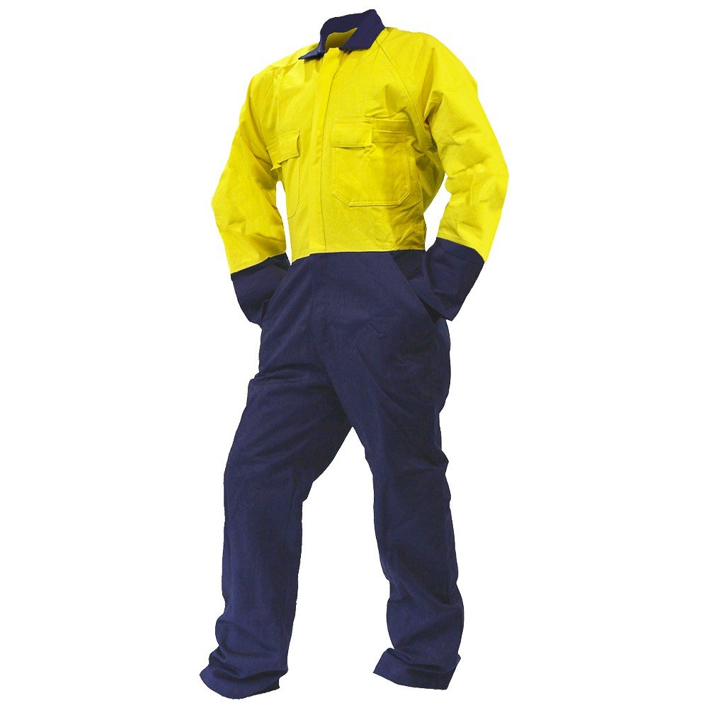 Overall Ls, 300Gsm Cotton, Yellow/Navy Do-Size 13
