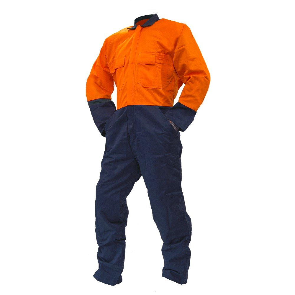 Overall Ls, 200Gsm Cotton Ripstop, Orange/Navy Do-Size 14