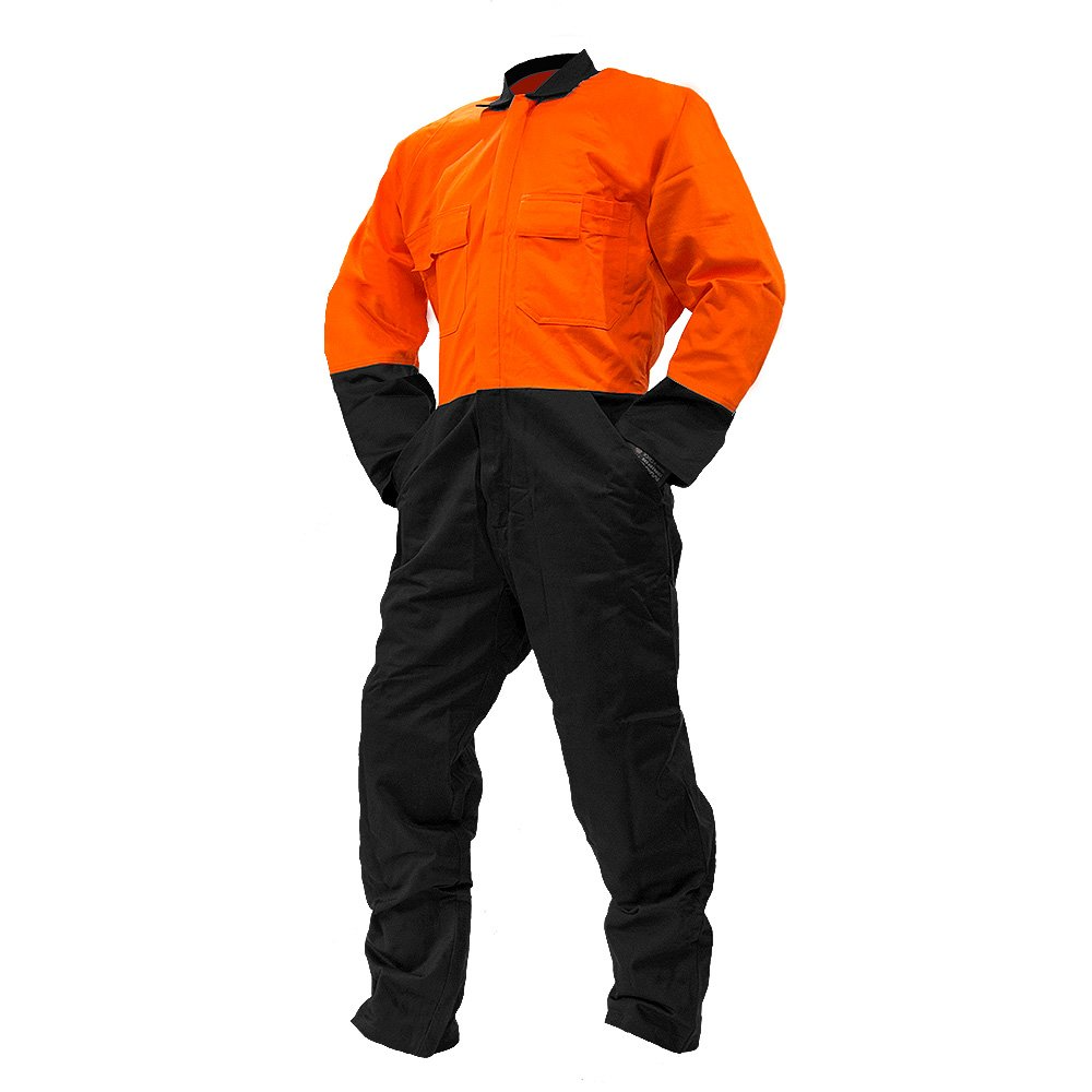 Overall Ls, 300Gsm Cotton, Orange/Black-Size 9