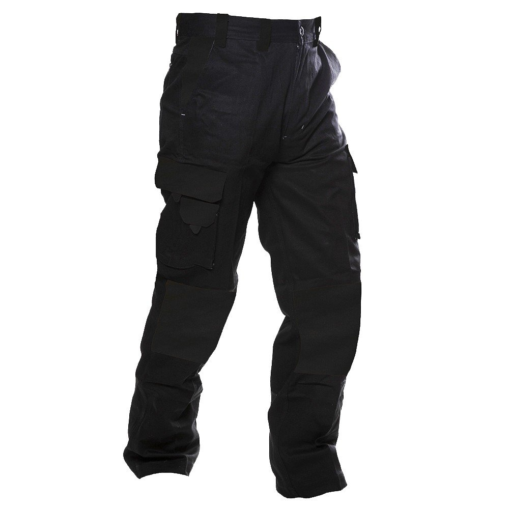220Gsm Light Cargo Trousers, Ripstop, Black-Size 112