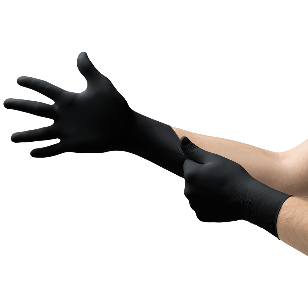 Ansell MicroFlex MidKnight 93-732 Nitrile Disposable Gloves – Thin and Strong Design - S