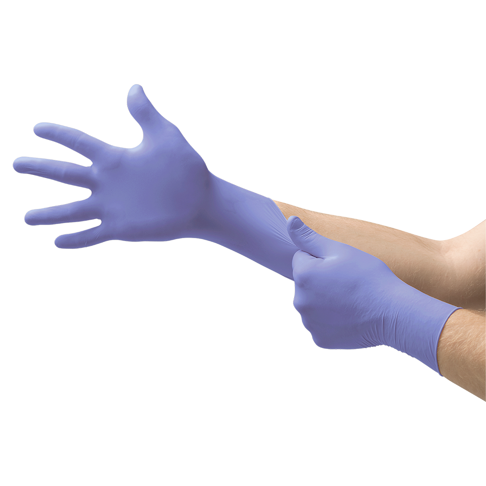 Ansell MicroFlex 93-853 Nitrile Long Cuff Disposable Gloves for Chemical Splashes and Chemotherapy Drug Handling - M