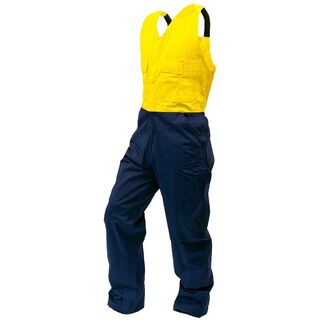Overall Action Bib, 300Gsm Cotton, Yellow/Navy, Do-Size 8
