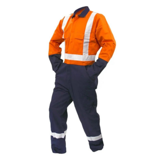 Overall Ls, 200Gsm Cotton Ripstop, Orange/Navy  Dn-Size 14