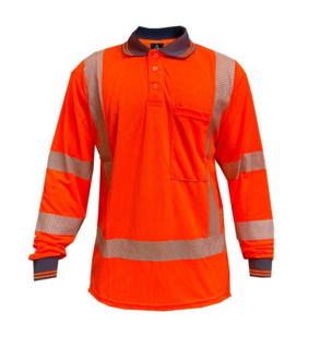 Polo Shirt Ls, Ttmc, Side Vents, Transfer Tape-Size Xl